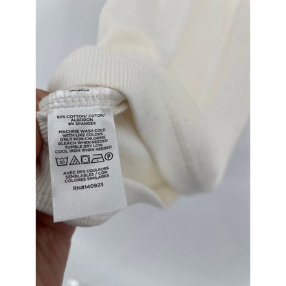 LOFT Off White Ribbed Sleeveless Mock Neck Tank Large