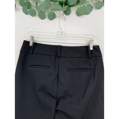 Ann Taylor Petite Classic Black Zipper Trouser Pants with Belt Loops Size 2