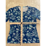 J. MCLAUGHLIN  XSMALL SIGNATURE BLOUSE 3/4 SLEEVE BLUE BOTANNICA