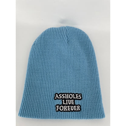 Assholes Live Forever Beanie Bundle Set-Black Grey Light Blue
