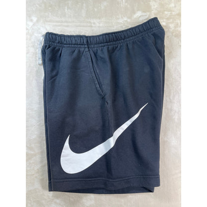 Nike Black Mens Fleece Sweat Pant Short Large White Swish S