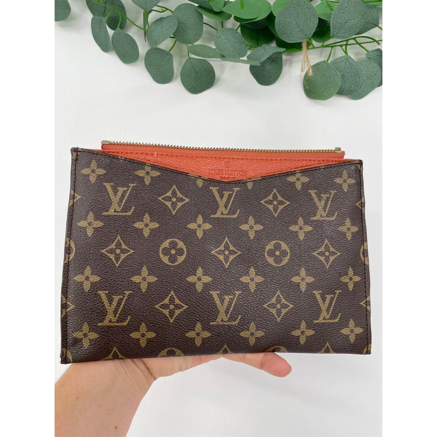 Louis Vuitton Monogram Brown & Orange Daily Pouch *missing zipper