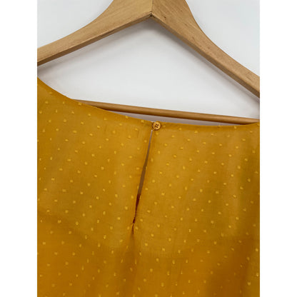 Xhilaration Yellow Lined Blouse With Sheer Open Sleeves XXL