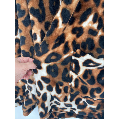 Leopard Animal Print PINK Victoria Secret Short Sherpa Hooded Robe XS