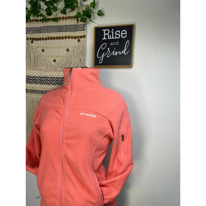 Columbia Woman’s Coral Full-zip Light Weight Warm Fleece Sweater M