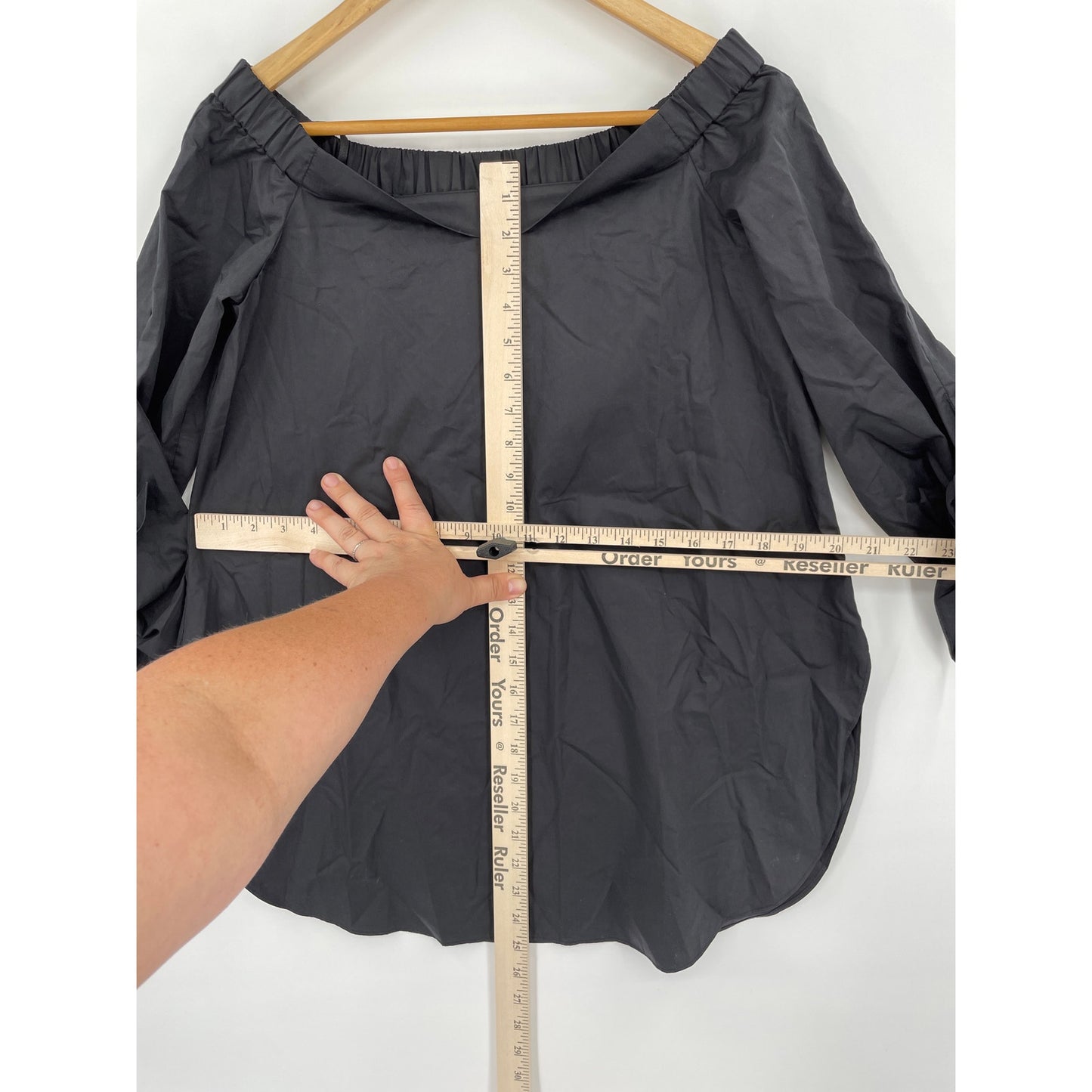 NWOT TIBI Black Off the Shoulder 100% Cotton Size 2 Blouse
