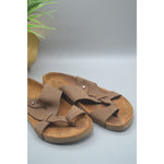 Comfortfusse Tan Leather Woman’s Flat Birkenstock Style Sandals Size 8