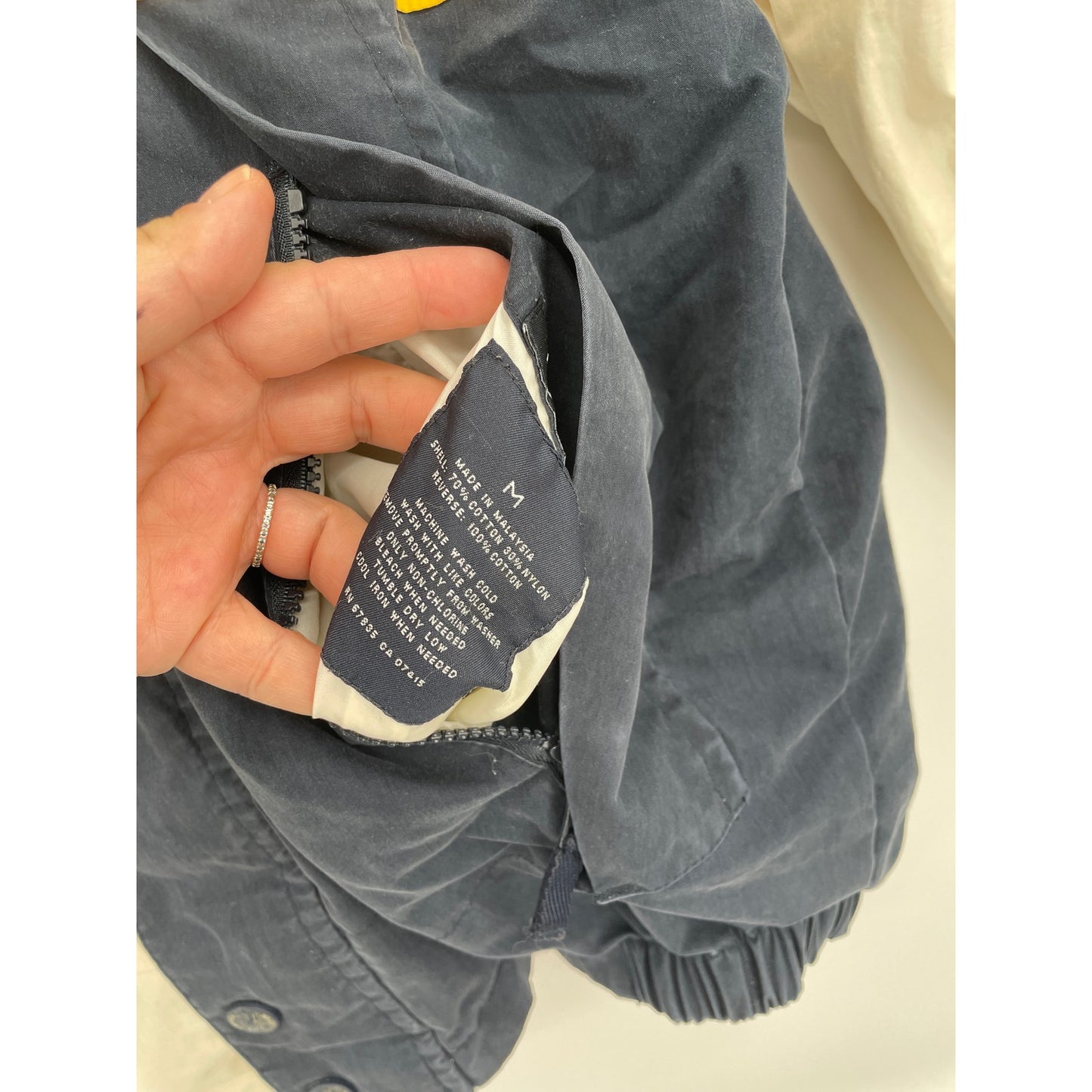 Vtg Nautica  NS-83 Yellow and Blue Reversible Hooded Cotton Jacket Medium