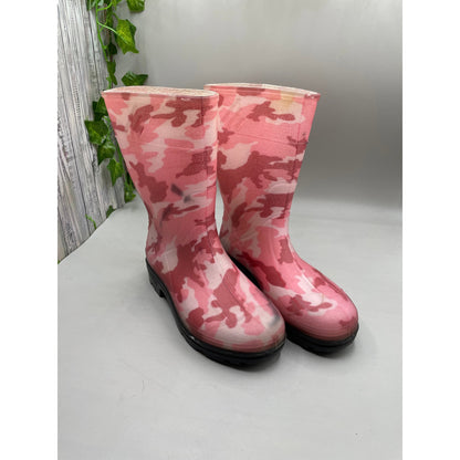 Northerner Pink Camo Little Girls Rain Boots Size 12