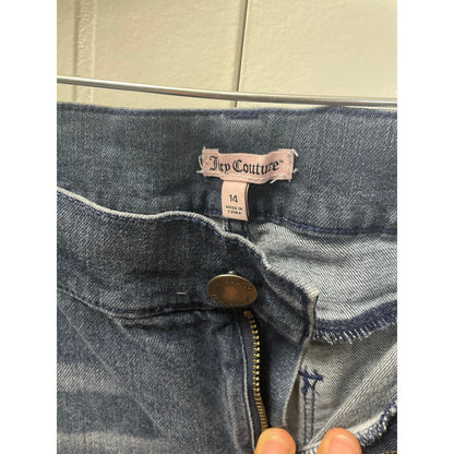 Juicy Couture Y2k  Woman Distressed Denim Rhinestones SZ 14