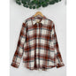 Weatherproof Womans Vintage Brown Plaid Flannel Comfort Stretch Button-Up Shirt XL