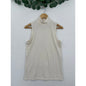 LOFT Off White Ribbed Sleeveless Mock Neck Tank Large