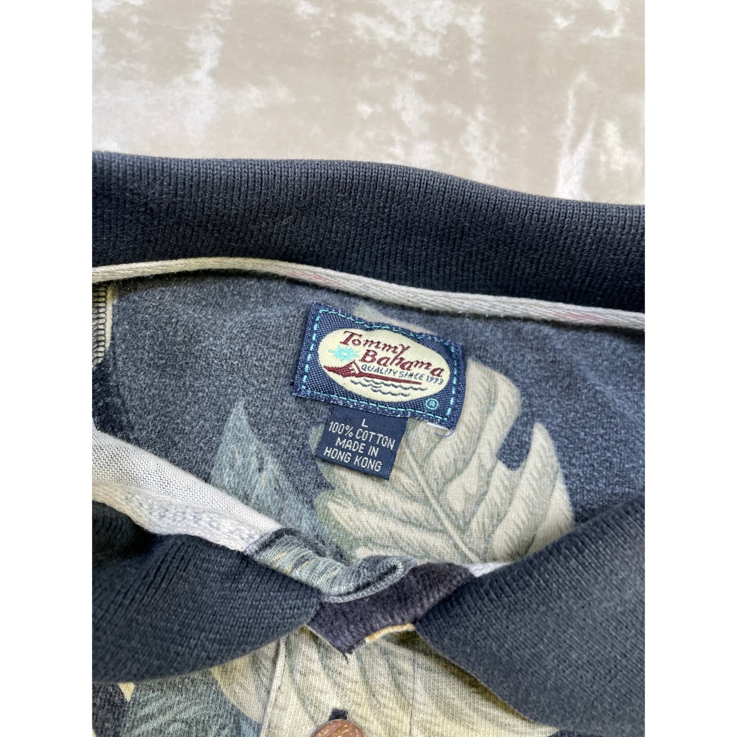 Vintage Men’s Tommy Bahama 100% Cotton Men’s Floral Polo Large