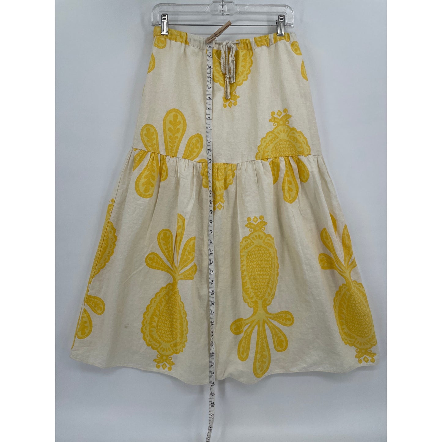 Cupcakes and Cashmere Yellow  Pineapple Linen Blend Top & Skirt Set Small