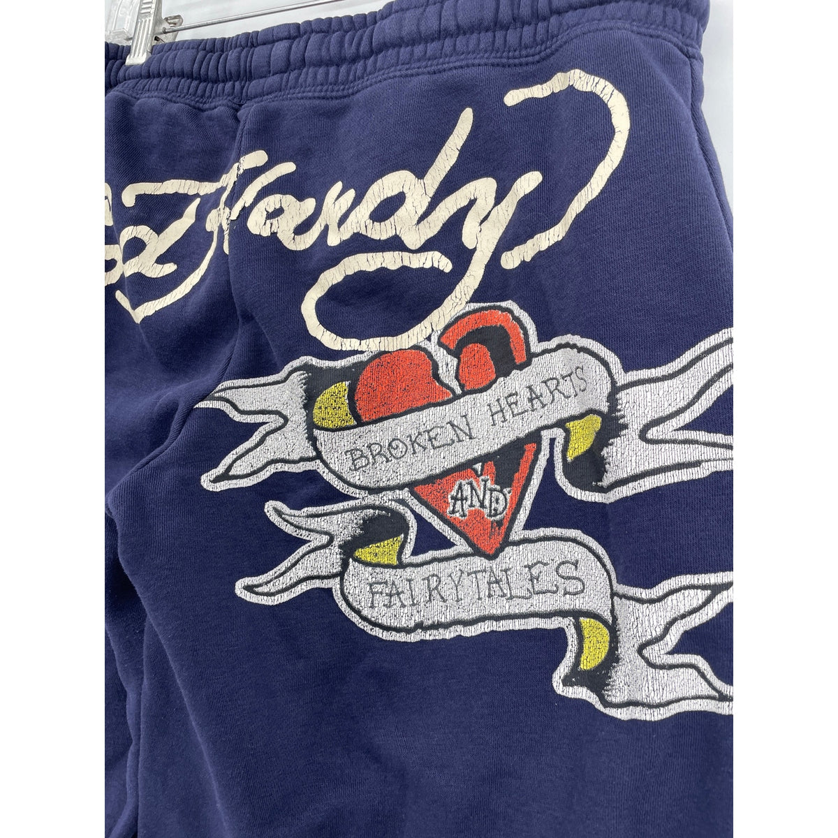Ed Hardy Y2K Navy Blue Womans Lounge Casual Sweatpant Joggers Graphic Logo Large