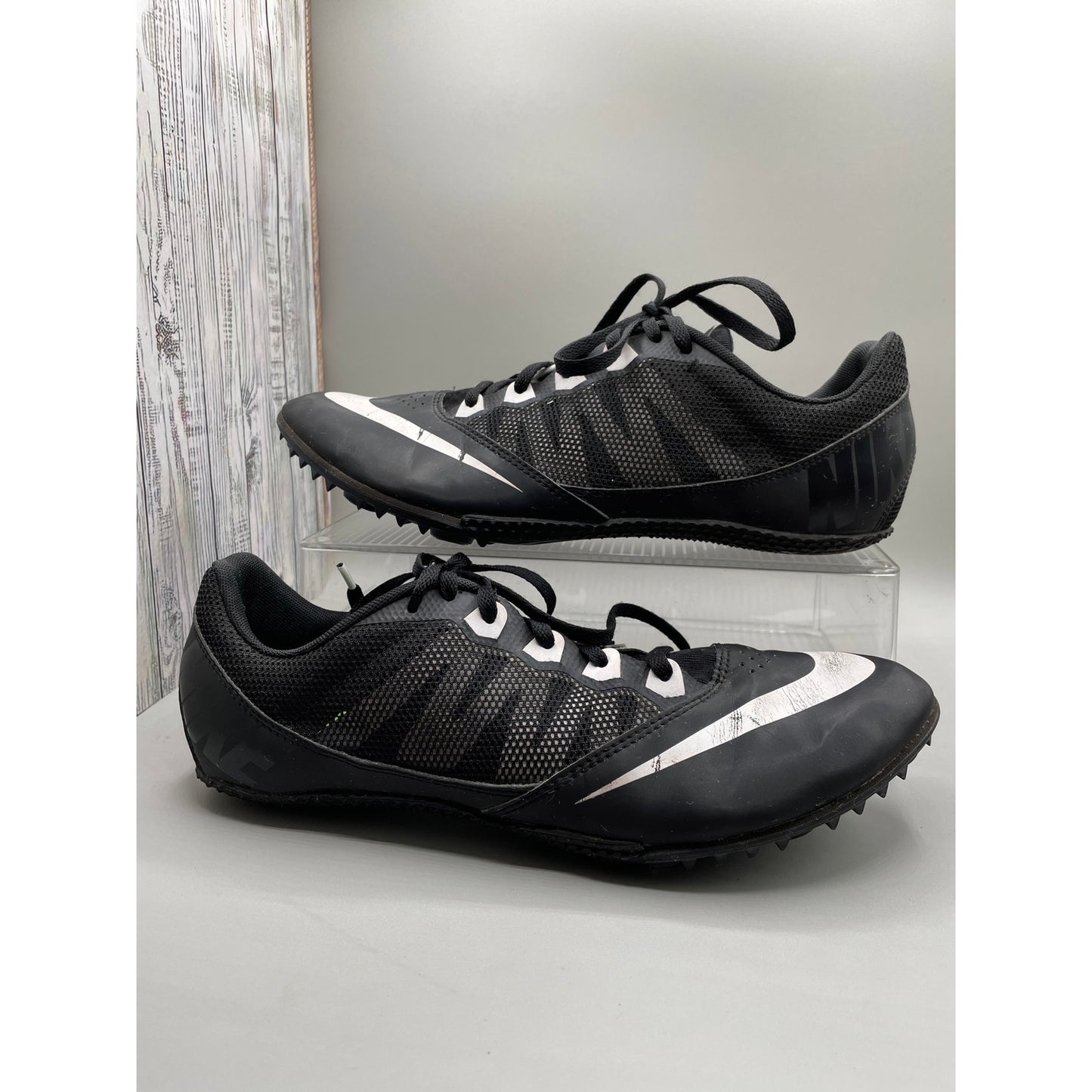 Nike Rival S Black Track Cleats Athletic Lace Up Shoes *No Spikes Men’s 11.5