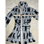 Victoria Secret PINK Black & Grey Intimates Sleepwear Soft Robe Size S/M