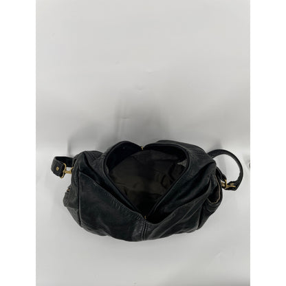 Victoria Leather Co "The Original" Made in the USA Black Genuine Leather Bucket Bag Purse