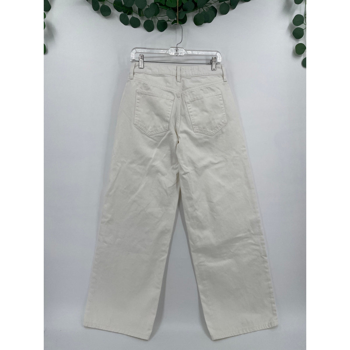 Wild Fable Off White Low Rise Baggy Wide Leg Zipper Denim Jeans Size 4/R