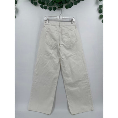 Wild Fable Off White Low Rise Baggy Wide Leg Zipper Denim Jeans Size 4/R