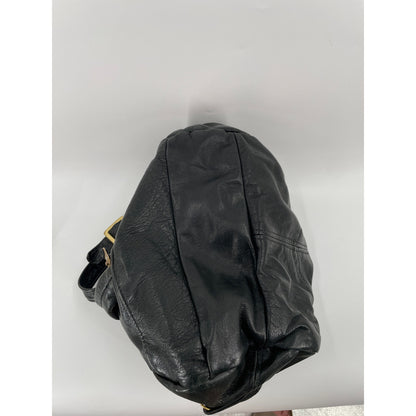 Victoria Leather Co "The Original" Made in the USA Black Genuine Leather Bucket Bag Purse