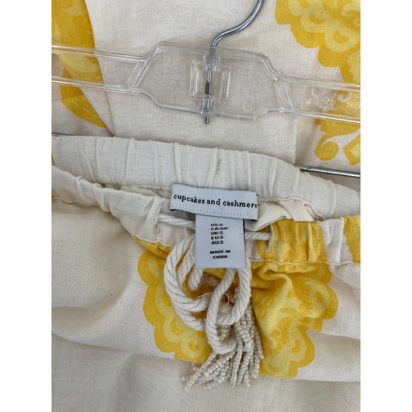 Cupcakes and Cashmere Yellow  Pineapple Linen Blend Top & Skirt Set Small