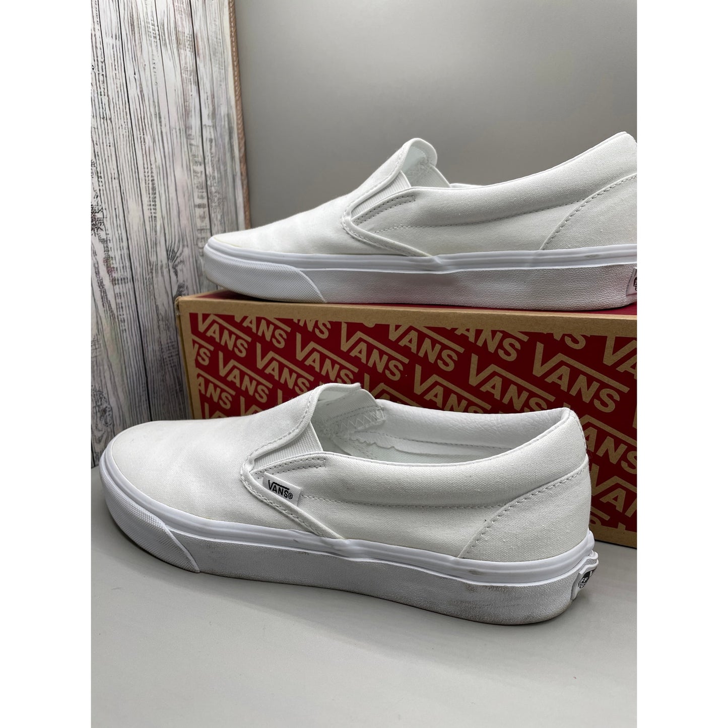 Vans Classic White Slip on Men’s Sneakers 10