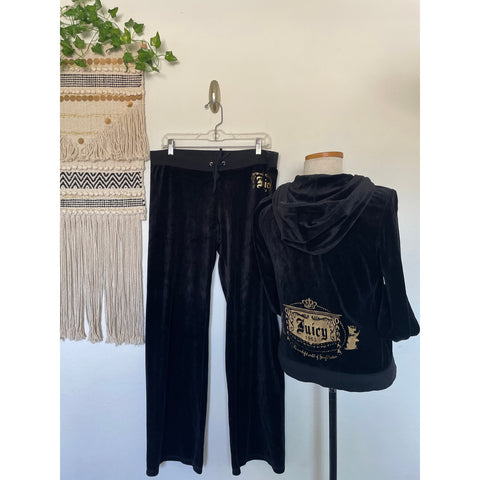 Y2K Juicy Couture Woman’s Vintage Velour Track Zipper Jacket & Pants