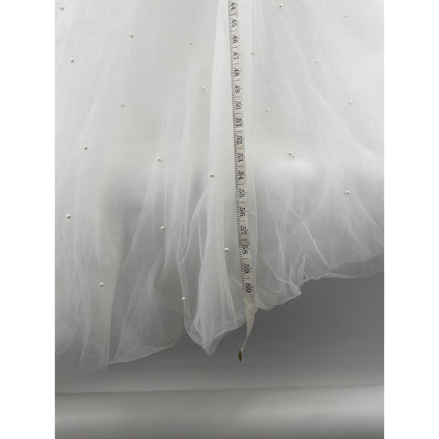 Fairytale Romantic Pearl Embellished Tule Off The Shoulder Wedding Dress Size 5