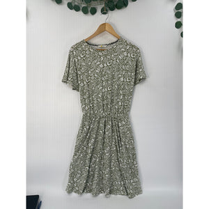 Boden Green Floral Paisley Jersey Dress Womans US 10R