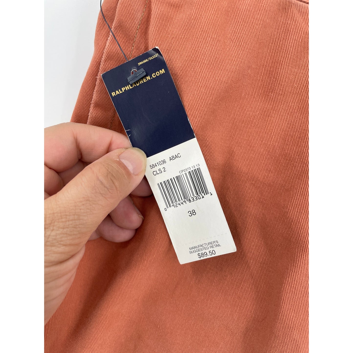 NWT Polo Ralph Lauren Burnt Orange Mens Bermuda Chino Flag Cotton Shorts 38