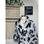 Victoria Secret PINK Black & Grey Intimates Sleepwear Soft Robe Size S/M