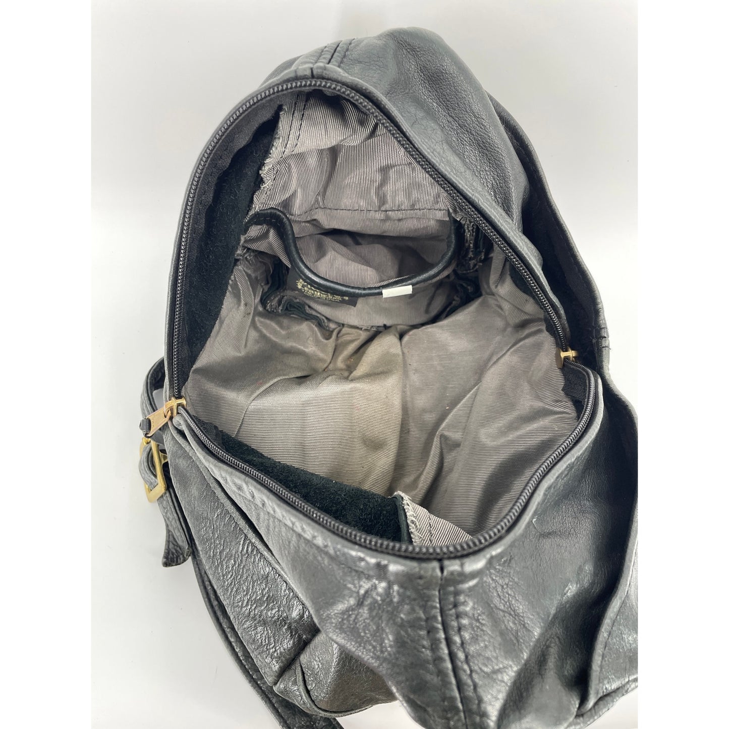 Victoria Leather Co "The Original" Made in the USA Black Genuine Leather Bucket Bag Purse