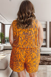 Woman's Style Collection Plus Size Tiger Printed V-Neck Sleeveless Romper