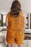 Woman's Style Collection Plus Size Tiger Printed V-Neck Sleeveless Romper