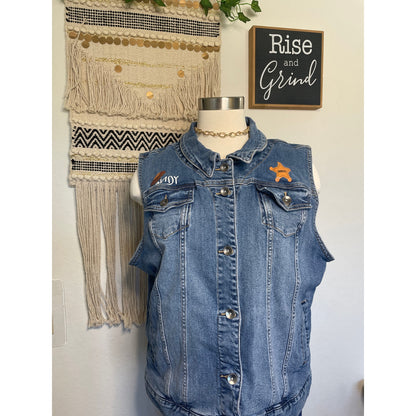 Disney Pixar Toy Story Woody Denim Button Her Universe Vest 2XL