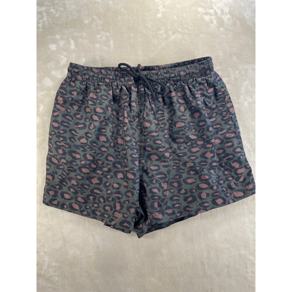 Mens Zara Animal Print Athletic Swim Lined Shorts Medium