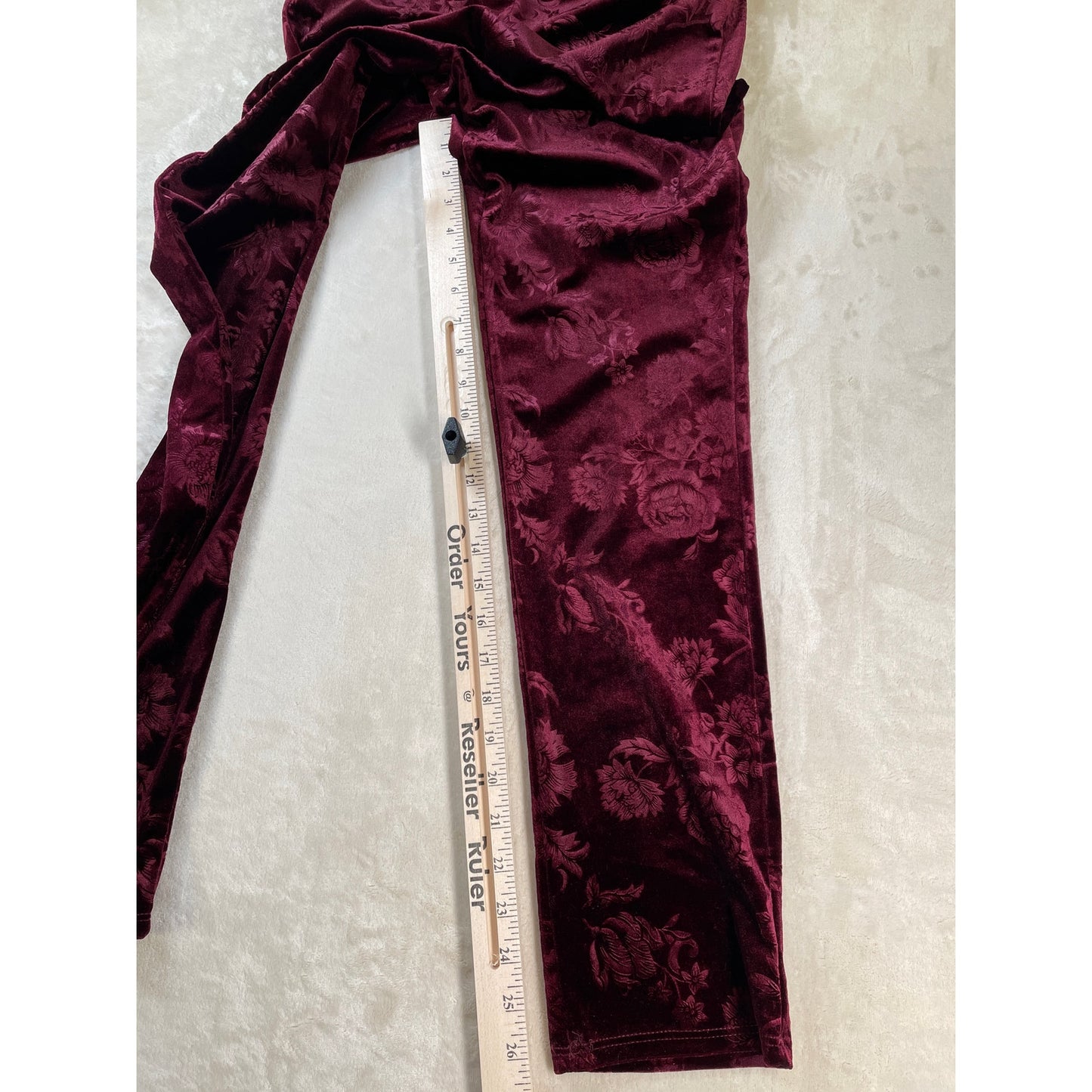 Vintage NWT Womans Dead Stock Y2k Burgundy Velour Off the Shoulder Crop Top Pant Set L