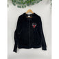 NBA Chicago Bulls Basketball Logo Velour Black Zipper Hoodie XL