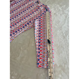 J. McLaughlin Catalina Cloth 3/4 Sleeve Signature Top Geometric Multicolor XS