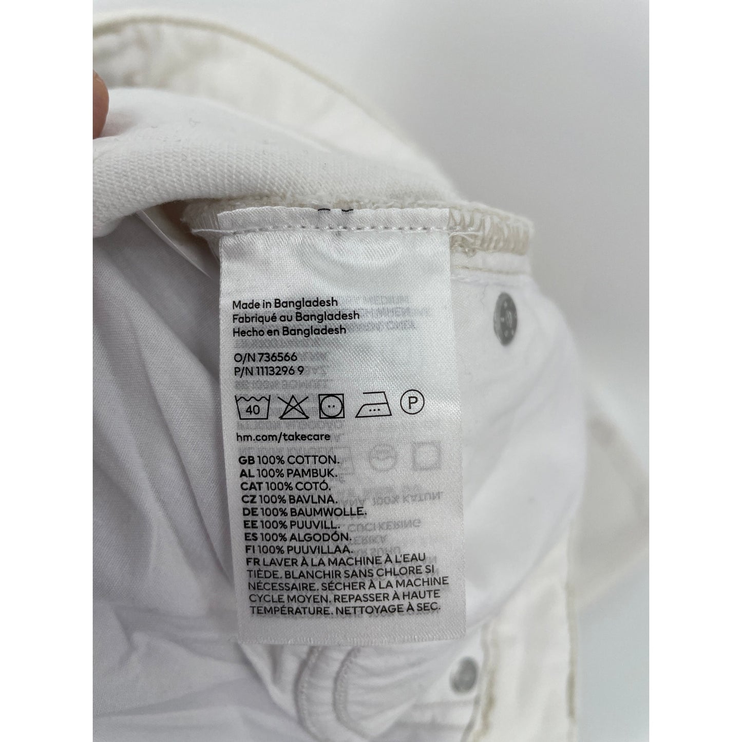&Denim H&M NWT White Low Waist Baggy Wide Leg Womans Jeans Size 2