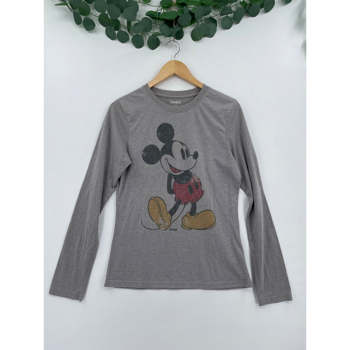 Disneyland Mickey Mouse Vintage Retro Y2K Style Grey Long Sleeve