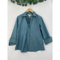 Foxcroft Blue Blouse Top Heritage No Iron Button Up 14P Fitted