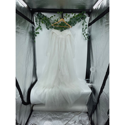 Fairytale Romantic Pearl Embellished Tule Off The Shoulder Wedding Dress Size 5