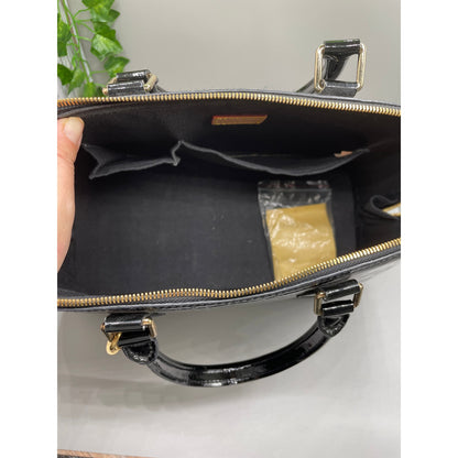 Louis Vuitton Black Patton Leather Vernis Alma GM Noir Magnetique Designer Bag