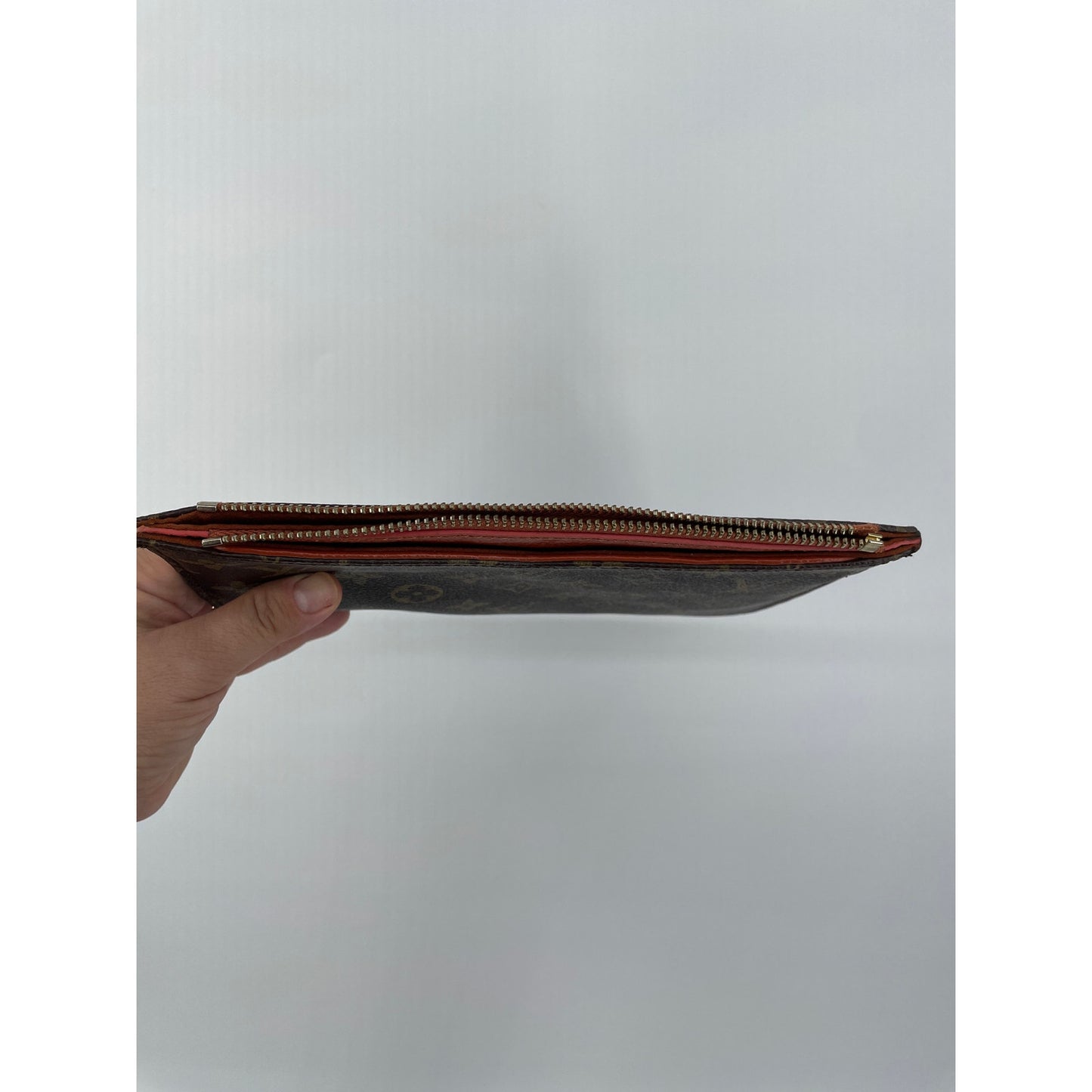 Louis Vuitton Monogram Brown & Orange Daily Pouch *missing zipper