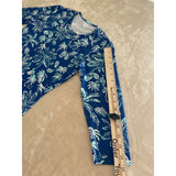 J. MCLAUGHLIN  XSMALL SIGNATURE BLOUSE 3/4 SLEEVE BLUE BOTANNICA