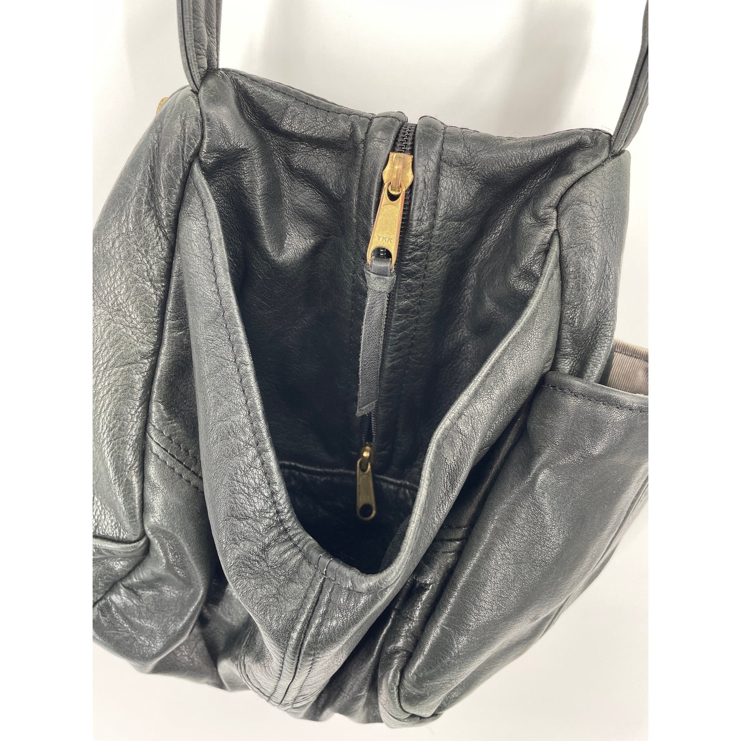 Victoria Leather Co "The Original" Made in the USA Black Genuine Leather Bucket Bag Purse