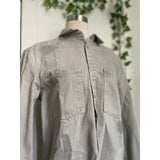 Mens Zara Denim Gray Button Up Shirt Jacket Size M