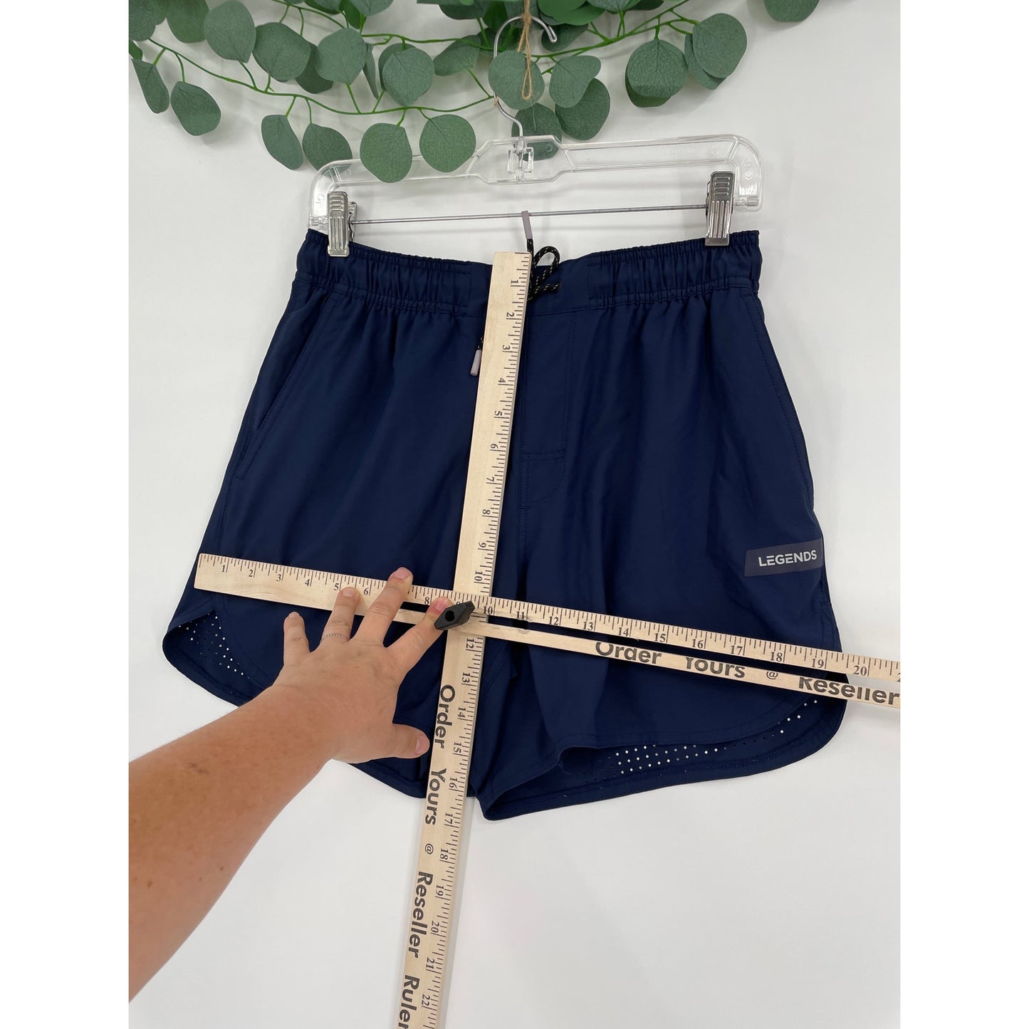 Legends Luka Mens Athletic Navy Blue Stretch Waist Draw String Shorts Small